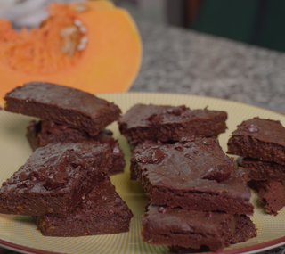 brownies de abóbora e cacau